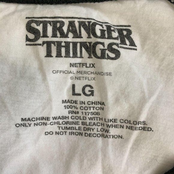 Stranger Things Large T-Shirt Baseball Tee Netflix - Picture 4 of 5